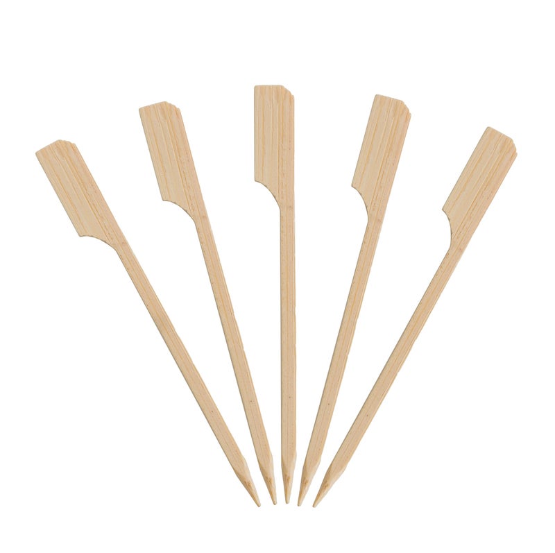KingSeal 200 Count | KingSeal Natural Green Bamboo Wood Paddle Picks, Skewers for Appetizers and Cocktails, 3.5 Inches - 2 Packs of 100 - Image 1